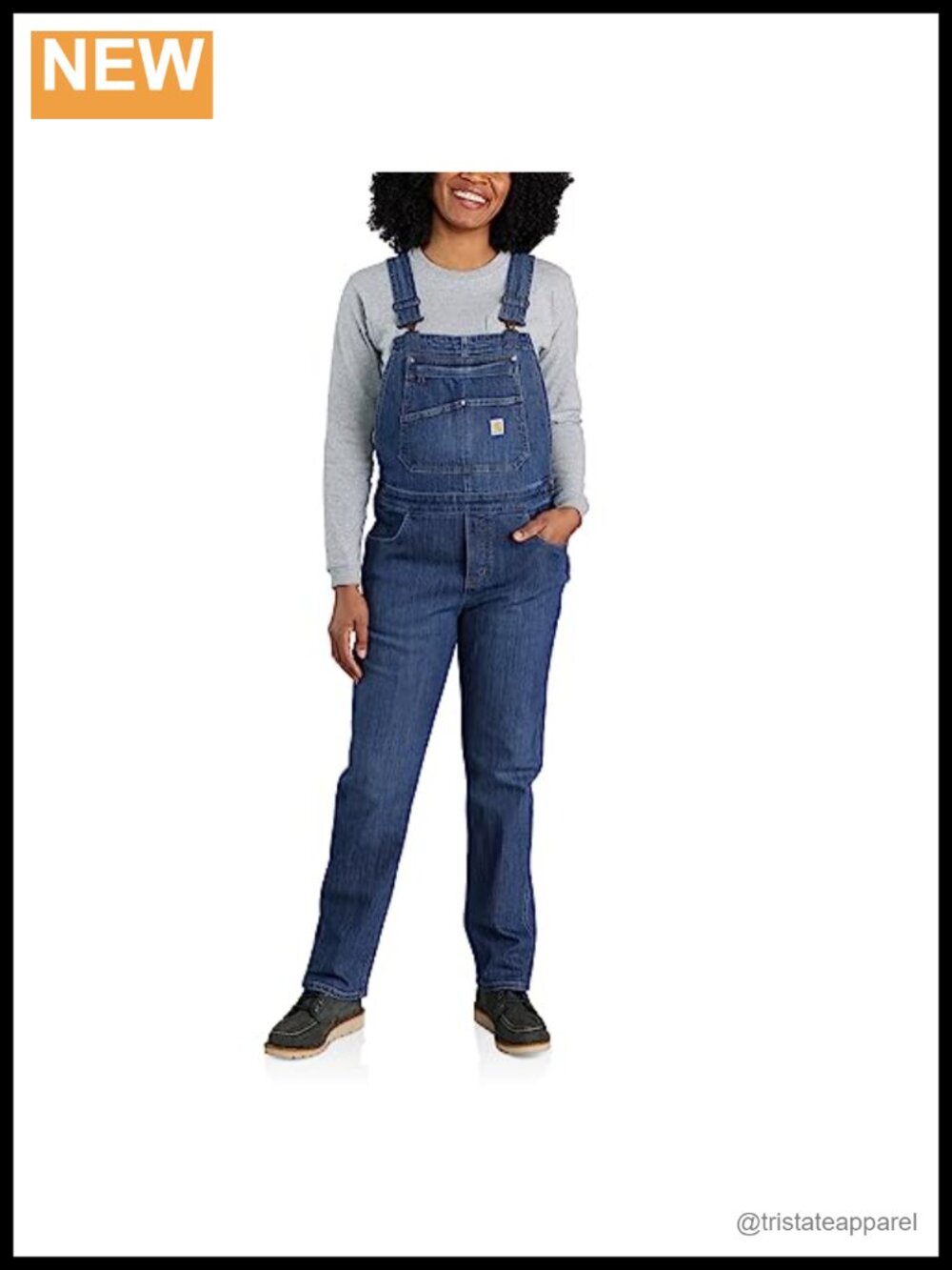 Rugged Flex Relaxed Fit Denim Bib Overalls Adjustable Suspenders